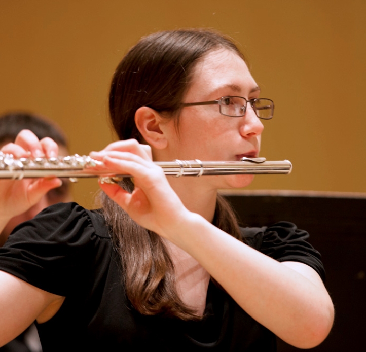 A flutist performing