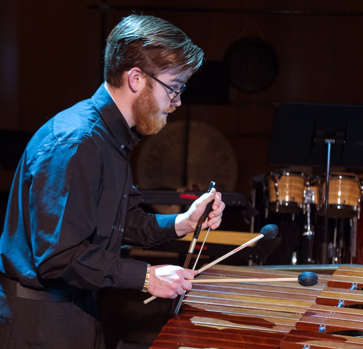 Percussion player performs